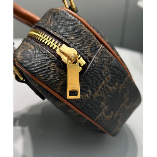 Fake Celine Medium Heart In Triomphe Coffee Replica