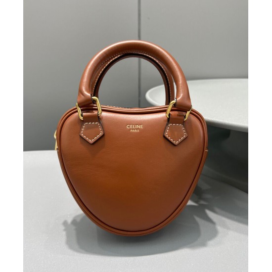 Replica Celine Medium Heart In Smooth Calfskin Coffee