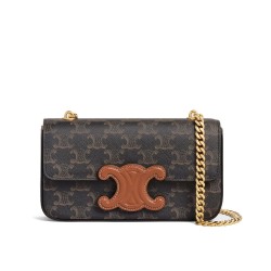 Fake Celine Chain Shoulder Bag Cuir Triomphe 199242 Henna Replica