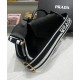 Replica Prada Monochrome Saffiano And Leather Bag Black
