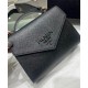 Replica Prada Monochrome Saffiano And Leather Bag Black