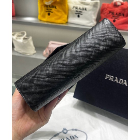 Replica Prada Monochrome Saffiano And Leather Bag Black