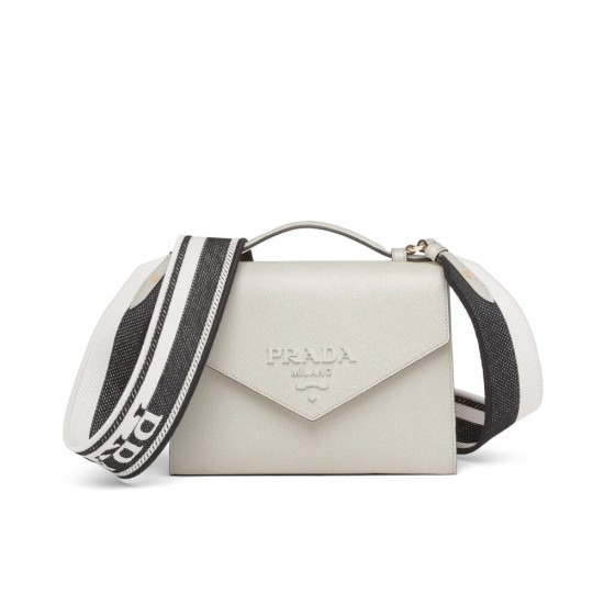 Replica Prada Monochrome Saffiano And Leather Bag Cream