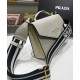 Replica Prada Monochrome Saffiano And Leather Bag Cream