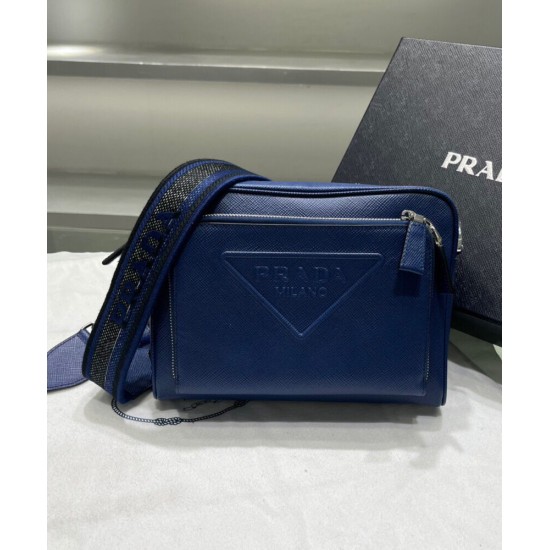 Replica Prada Saffiano Leather Shoulder Bag 2VH152 Blue