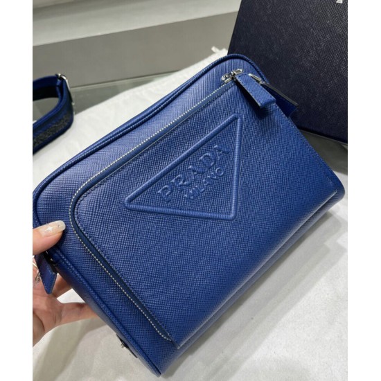 Replica Prada Saffiano Leather Shoulder Bag 2VH152 Blue