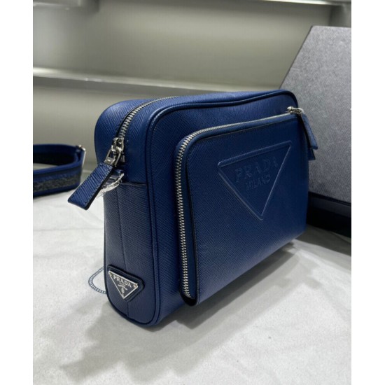 Replica Prada Saffiano Leather Shoulder Bag 2VH152 Blue