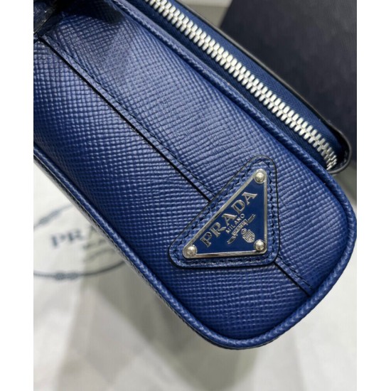 Replica Prada Saffiano Leather Shoulder Bag 2VH152 Blue