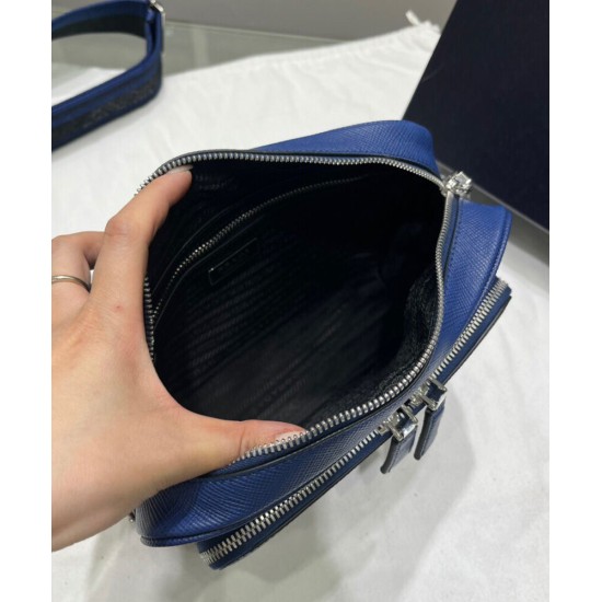 Replica Prada Saffiano Leather Shoulder Bag 2VH152 Blue