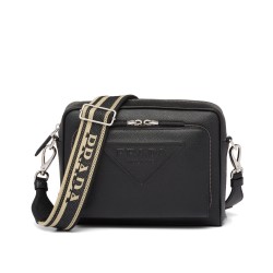 Replica Prada Saffiano Leather Shoulder Bag 2VH152 Black