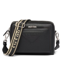 Replica Prada Saffiano Leather Shoulder Bag 2VH152 Black