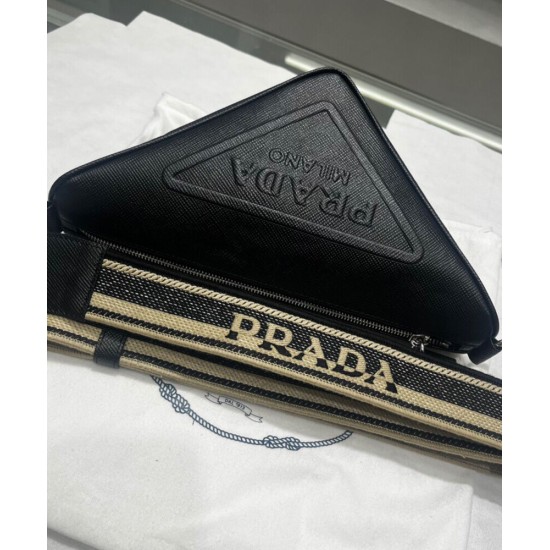 Fake Prada Saffiano Triangle Bag Black Replica