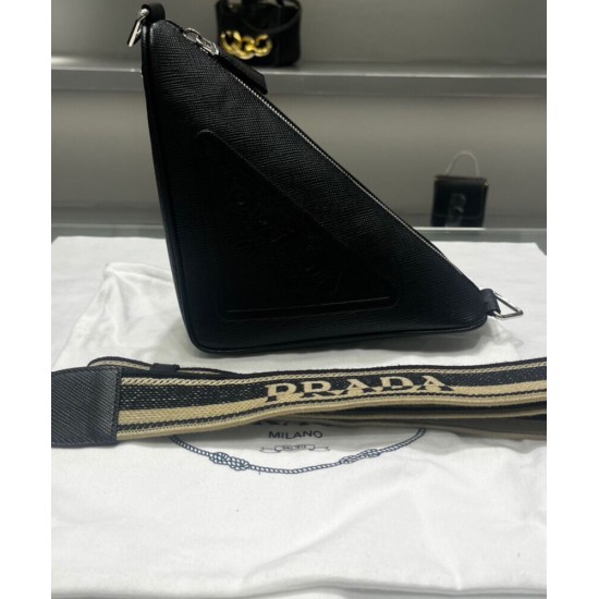 Fake Prada Saffiano Triangle Bag Black Replica