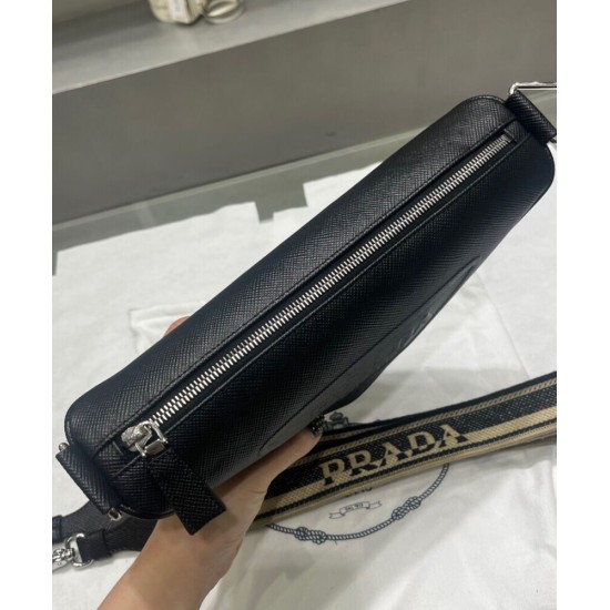 Fake Prada Saffiano Triangle Bag Black Replica