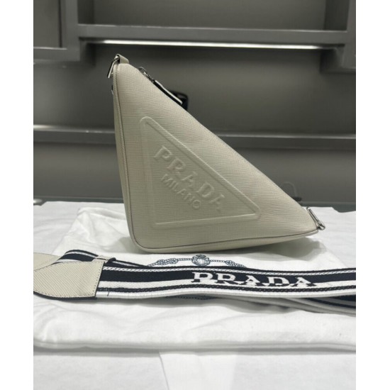 Replica Prada Saffiano Triangle Bag Cream