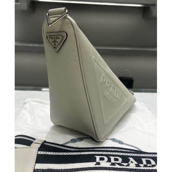 Replica Prada Saffiano Triangle Bag Cream