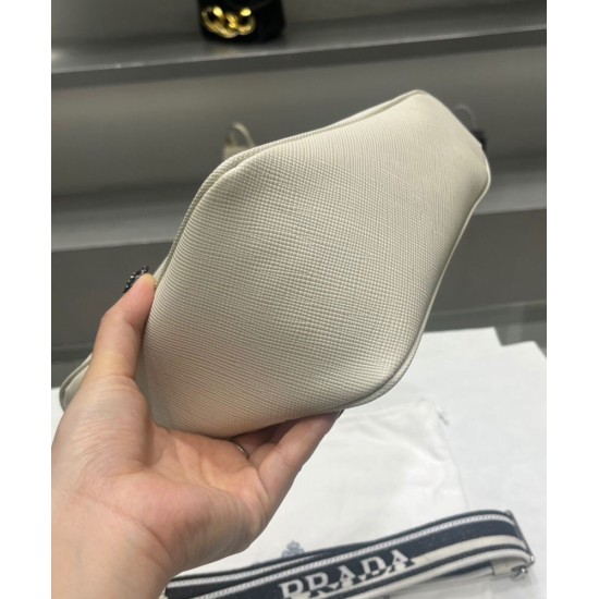 Replica Prada Saffiano Triangle Bag Cream