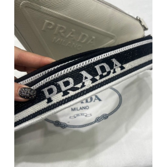 Replica Prada Saffiano Triangle Bag Cream