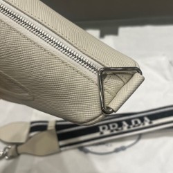 Replica Prada Saffiano Triangle Bag Cream Replica Prada Saffiano Triangle Bag Cream
