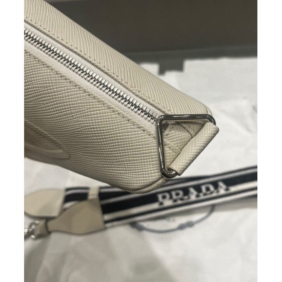 Replica Prada Saffiano Triangle Bag Cream