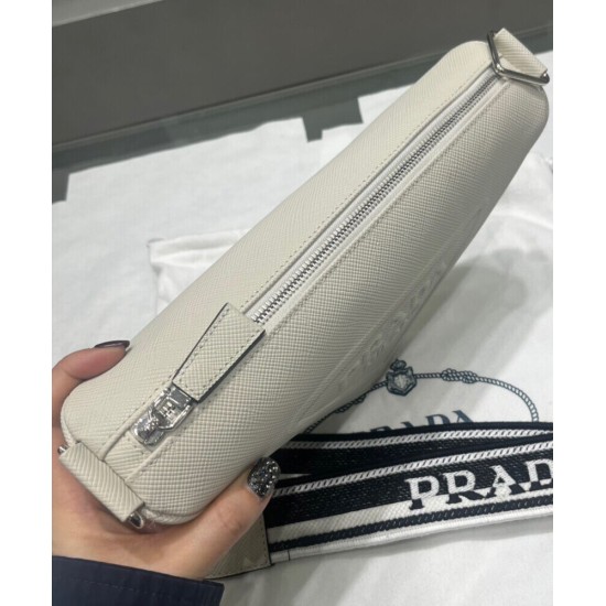 Replica Prada Saffiano Triangle Bag Cream