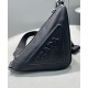Replica Prada Leather Triangle shoulder bag 1BH190 Black