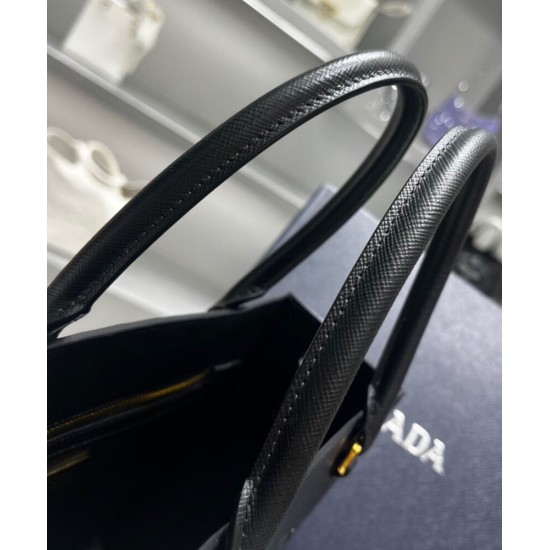 Replica Prada Medium Saffiano Leather Handbag 1BA337 Black
