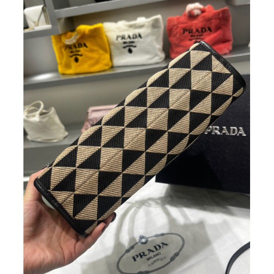 Replica Prada Small Symbole Jacquard Fabric Handbag Black Fake Prada Small Symbole Jacquard Fabric Handbag Black Replica