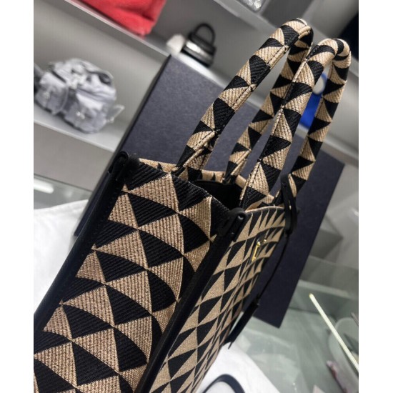 Replica Prada Small Symbole Jacquard Fabric Handbag Black Fake Prada Small Symbole Jacquard Fabric Handbag Black Replica