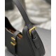 Replica YSL Saint Laurent Le Fermoir Hobo Bag In Shiny Leather Black