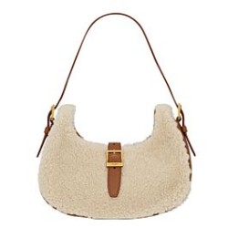 Replica YSL Saint Laurent Le Fermoir Hobo Bag In Merino Shearling 672615 Cream