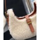 Replica YSL Saint Laurent Le Fermoir Hobo Bag In Merino Shearling 672615 Cream