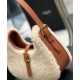 Replica YSL Saint Laurent Le Fermoir Hobo Bag In Merino Shearling 672615 Cream