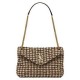 Replica YSL Saint Laurent Puffer Small Checkered Tweed And Lambskin Handbag Cream
