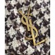 Replica YSL Saint Laurent Puffer Small Checkered Tweed And Lambskin Handbag Cream