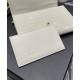 Replica YSL Saint Laurent Uptown Chain Wallet In Crocodile-Embossed Shiny Leather White