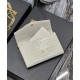 Replica YSL Saint Laurent Uptown Chain Wallet In Crocodile-Embossed Shiny Leather White
