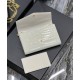 Replica YSL Saint Laurent Uptown Chain Wallet In Crocodile-Embossed Shiny Leather White