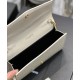 Replica YSL Saint Laurent Uptown Chain Wallet In Crocodile-Embossed Shiny Leather White