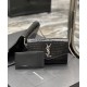 Replica YSL Saint Laurent Uptown Chain Wallet In Crocodile-Embossed Shiny Leather Black