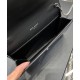 Replica YSL Saint Laurent Uptown Chain Wallet In Crocodile-Embossed Shiny Leather Black
