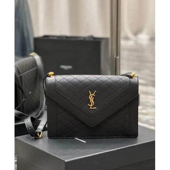 Replica YSL Saint Laurent Gaby Satchel In Quilted Lambskin Black Replica YSL Saint Laurent Gaby Satchel In Quilted Lambskin Black