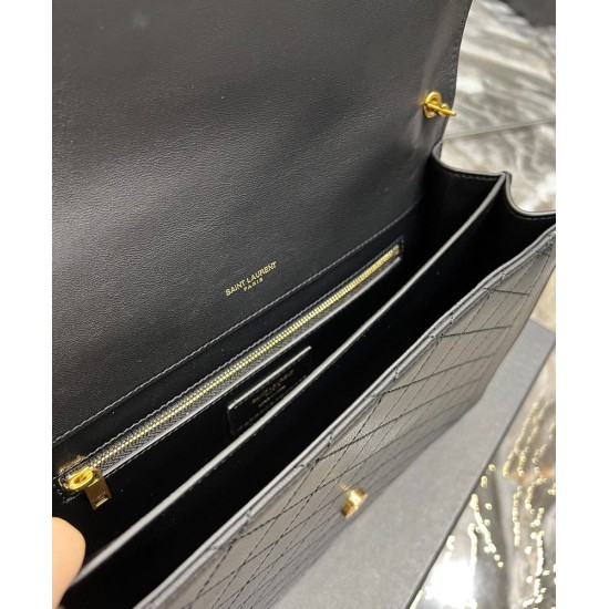 Replica YSL Saint Laurent Gaby Satchel In Quilted Lambskin Black Replica YSL Saint Laurent Gaby Satchel In Quilted Lambskin Black