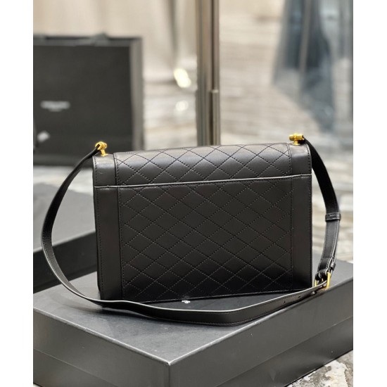 Replica YSL Saint Laurent Gaby Satchel In Quilted Lambskin Black Replica YSL Saint Laurent Gaby Satchel In Quilted Lambskin Black