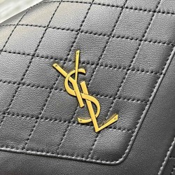 Replica YSL Saint Laurent Gaby Satchel In Quilted Lambskin Black