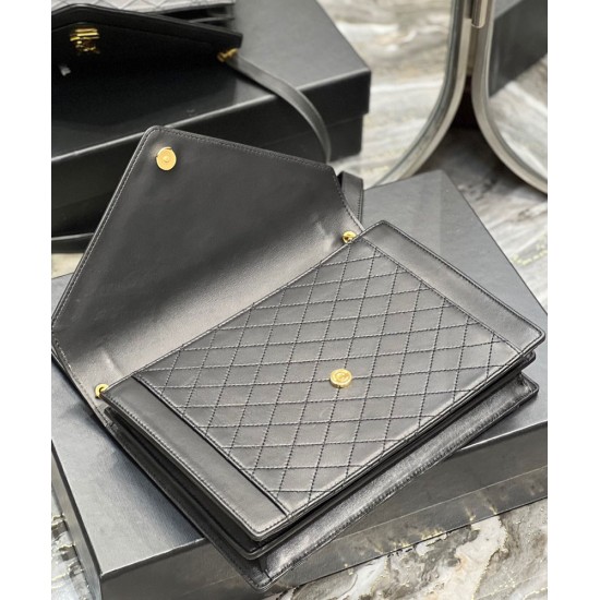 Replica YSL Saint Laurent Gaby Satchel In Quilted Lambskin Black Replica YSL Saint Laurent Gaby Satchel In Quilted Lambskin Black