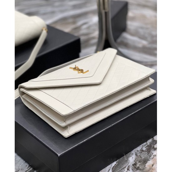 Fake YSL Saint Laurent Gaby Satchel In Quilted Lambskin White Replica Replica YSL Saint Laurent Gaby Satchel In Quilted Lambskin White