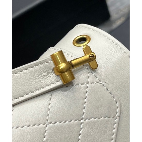 Fake YSL Saint Laurent Gaby Satchel In Quilted Lambskin White Replica Replica YSL Saint Laurent Gaby Satchel In Quilted Lambskin White
