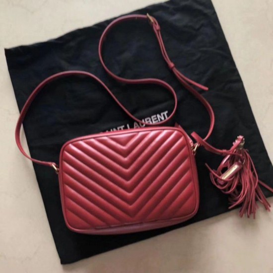 Fake YSL Saint Laurent Monogram Lou Lou Camera Bag Red Replica