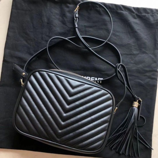 Fake YSL Saint Laurent Monogram Lou Lou Camera Bag Black Replica